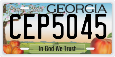 GA license plate CEP5045