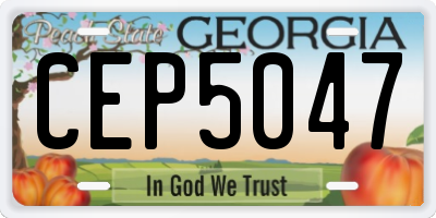GA license plate CEP5047