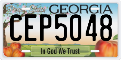 GA license plate CEP5048