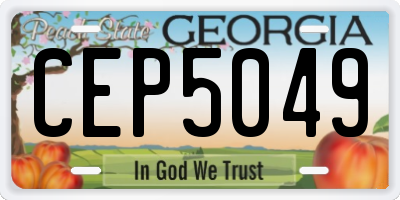 GA license plate CEP5049