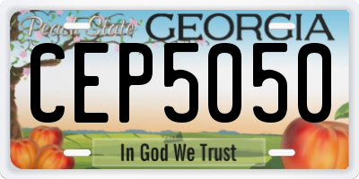GA license plate CEP5050