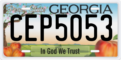 GA license plate CEP5053