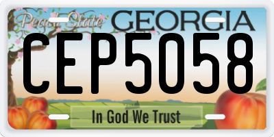 GA license plate CEP5058