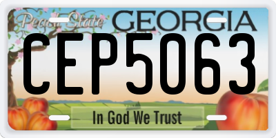 GA license plate CEP5063