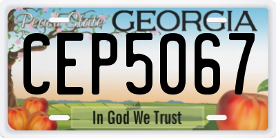 GA license plate CEP5067