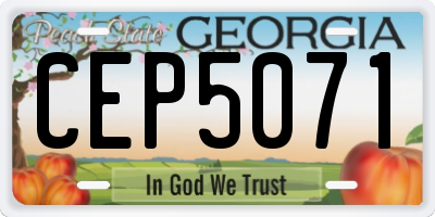 GA license plate CEP5071