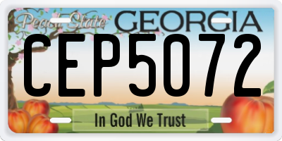 GA license plate CEP5072
