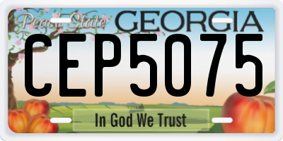 GA license plate CEP5075