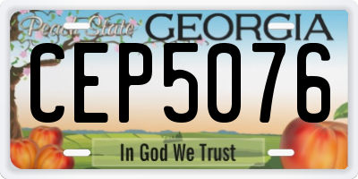 GA license plate CEP5076