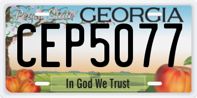 GA license plate CEP5077