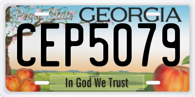 GA license plate CEP5079