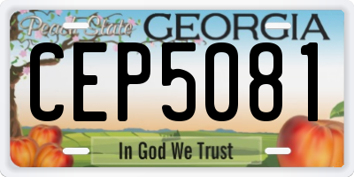 GA license plate CEP5081