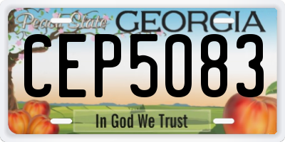 GA license plate CEP5083