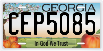 GA license plate CEP5085