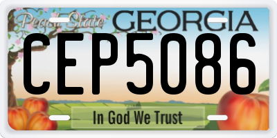 GA license plate CEP5086