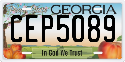 GA license plate CEP5089