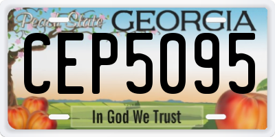 GA license plate CEP5095