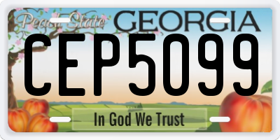 GA license plate CEP5099