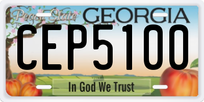 GA license plate CEP5100