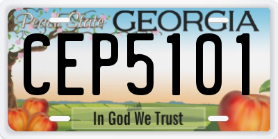 GA license plate CEP5101