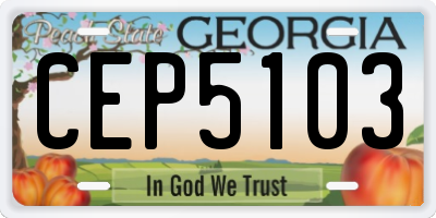 GA license plate CEP5103