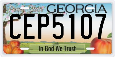 GA license plate CEP5107