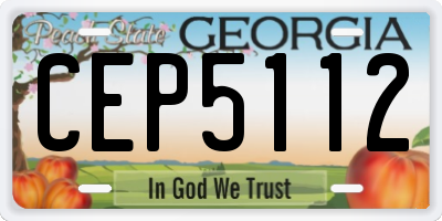 GA license plate CEP5112