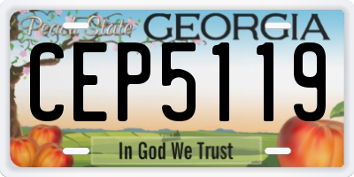 GA license plate CEP5119