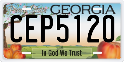 GA license plate CEP5120