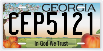 GA license plate CEP5121