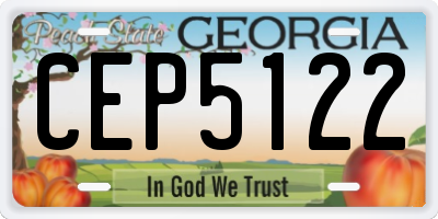 GA license plate CEP5122