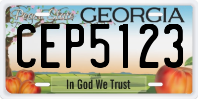 GA license plate CEP5123