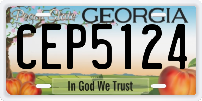 GA license plate CEP5124
