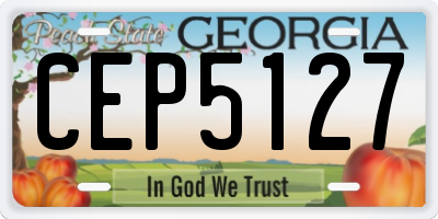 GA license plate CEP5127