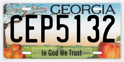 GA license plate CEP5132