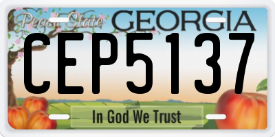 GA license plate CEP5137