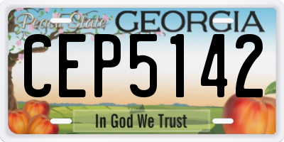 GA license plate CEP5142