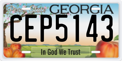GA license plate CEP5143