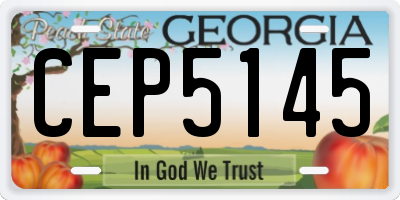 GA license plate CEP5145