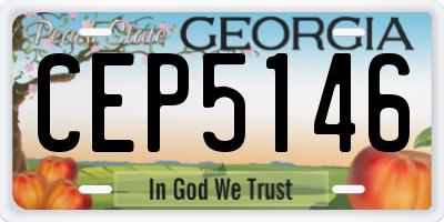 GA license plate CEP5146
