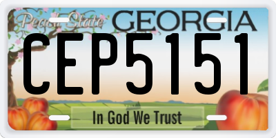 GA license plate CEP5151