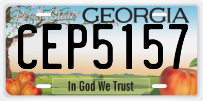 GA license plate CEP5157
