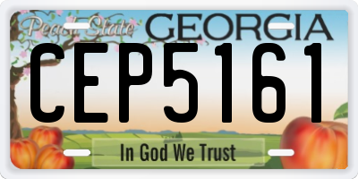 GA license plate CEP5161