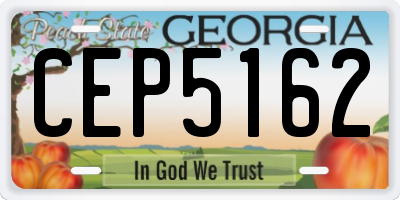 GA license plate CEP5162