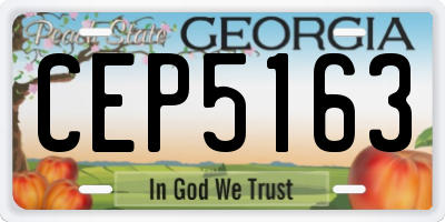 GA license plate CEP5163