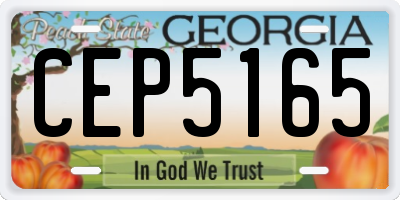 GA license plate CEP5165