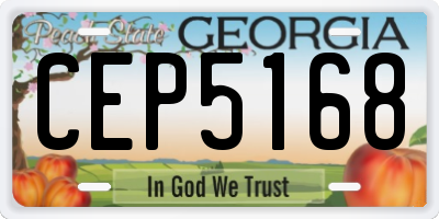 GA license plate CEP5168