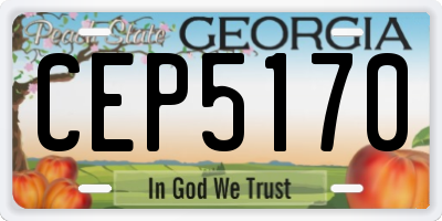 GA license plate CEP5170