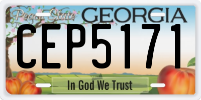 GA license plate CEP5171