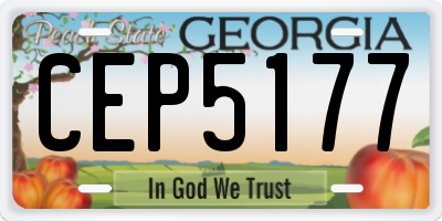GA license plate CEP5177